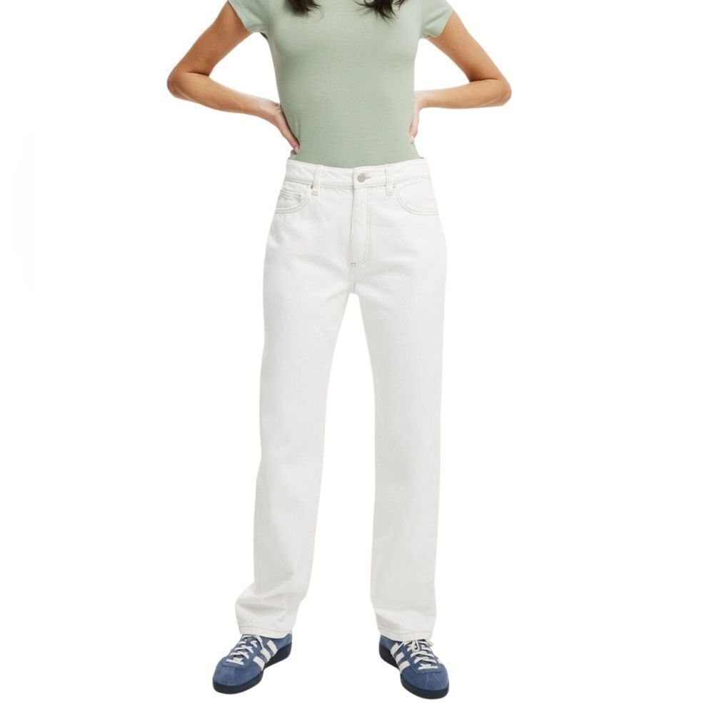 Cotton On Original Straight Mom jeans Vintage White Size 10